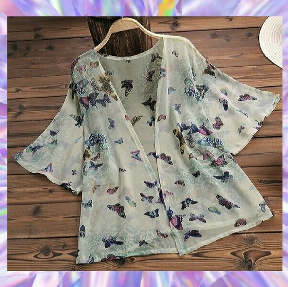 Zanzea Tops - 3x  Zanzea  Chiffon Butterfly Kimono